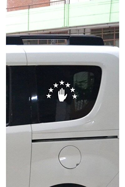 TSC White Abhaz Flag Car Sticker - 16 Cm, 2 Pieces