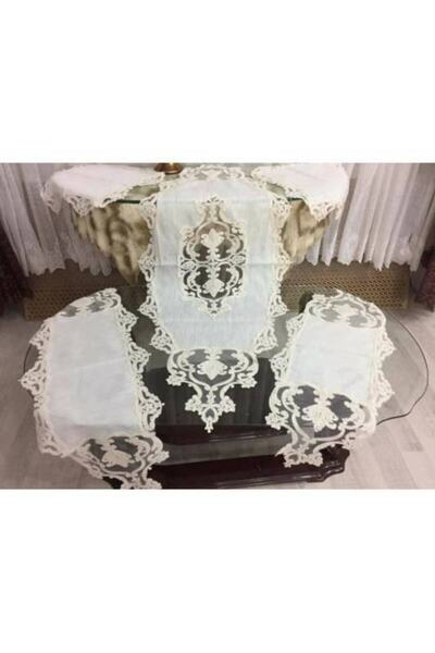 bursa çeyiz Linen Kumaş Etuval 5 Parça Salon Takımı+