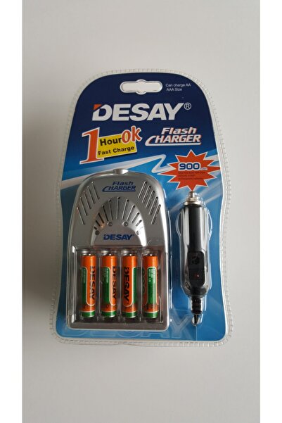 DESAN Desay Hızlı Şarj Aleti+4 Adet 900 Mah Aaa Pil+araç Şarj Cihazı