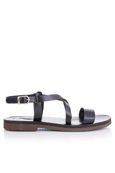 DaphneSandals Sandale de damă negre din piele naturală lucrate manual-sandale de subsol