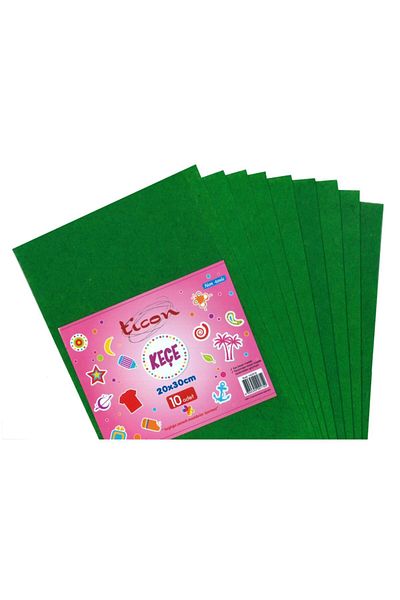 Ticon Green A4 Felt Single Color 10 Pack