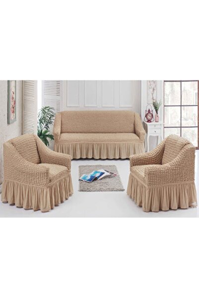 Nusret Husa scaun elastica Bürümcük / Husa canapea 3+1+1_kum
