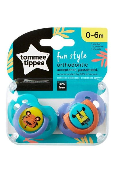 tommee tippee 0-6 Months False Pacifier - Fun Style Tiger-Unicorn, 2 Pieces