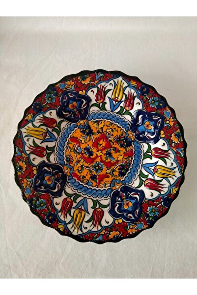 Sultan Çini -30 Cm Çini El Emeği Desenli 30 Cm Özel El Işi Teship Sanatı Duva...