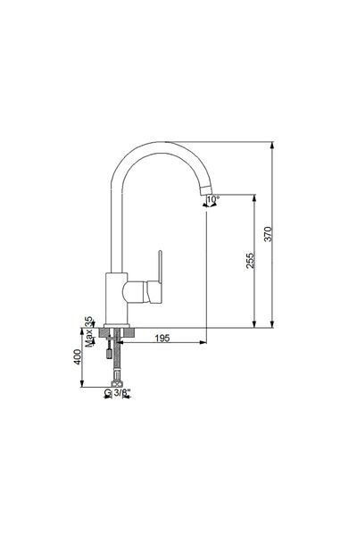 Newarc Black Domino Sink Faucet - 971531 B