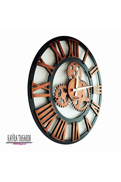 Kayra Saat Ahşap Bakır 90x90cm