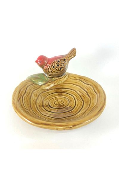 ArtemisSeramik Bird's Nest Decorative Bowl with Red Birds