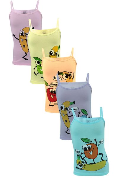 biyokids Tricou albastru pentru fete, pachet de 5