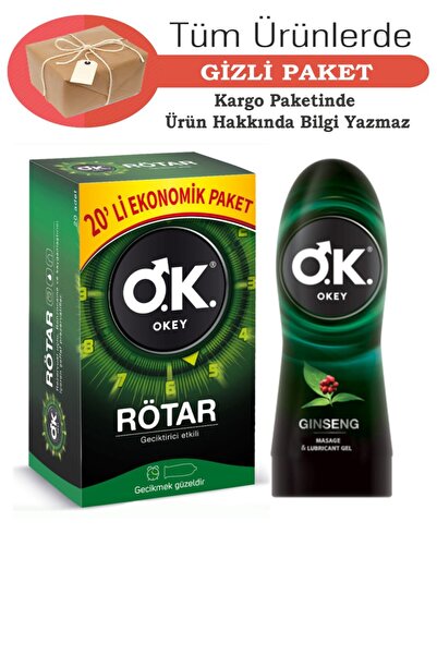 Okey Rötar 20'li Ve Ginseng Kayganlaştırıcı Masaj Jeli 200 Ml