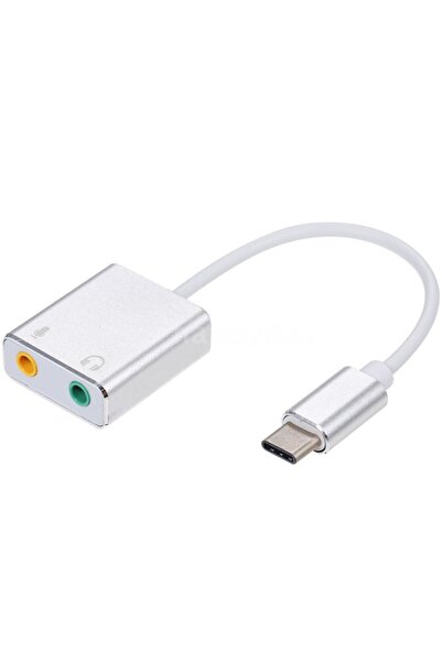 Coverzone Mikrofon Ve Kulaklık Çevirici 7.1 Dönüştürücü 2in1 Type-c Den