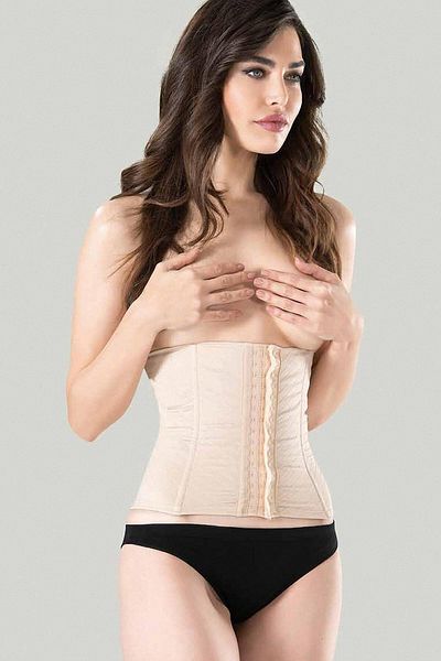 Miss Fit Women's Beige Waist Corset - Size 1, Shrink and Underwire, 3800 Models