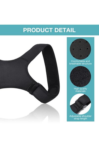 Ankaflex Unisex Μαύρος κορσές κατά της καμπούρας Κορσές ώμου όρθιας στάσης