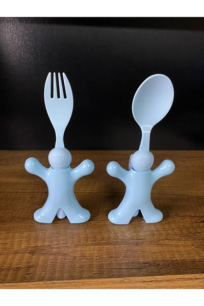 Bayev Child Figured Food Spoon and Fork - Blue