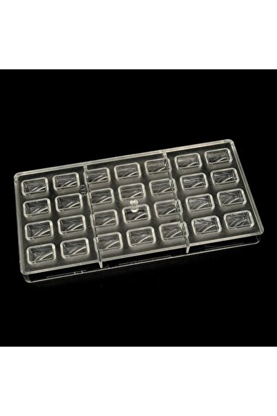 PASTRY PLANET قالب شوكولاتة بولي كربونات مموج مربع