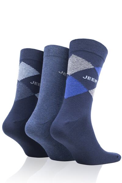 Jeep Pamuklu Baklava Desen Erkek Pantolon Çorabı