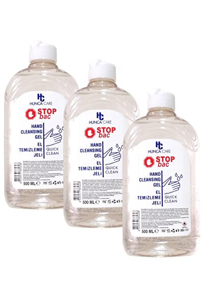 Hunca Care Stop Bac El Temizleme Dezenfektan Jeli 500 ml X 3 Adet