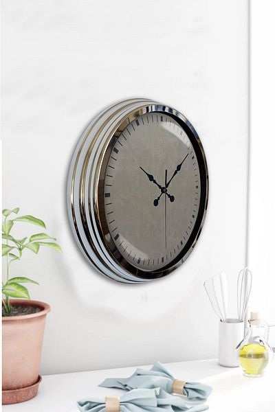 Kasva Concept Cadou Decorativ 40 Cm Crom Metal Decorativ Ceas de Perete