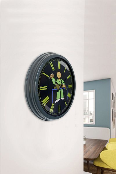 Kasva Concept Gift 40 Cm Black Metal Veterinary Wall Clock