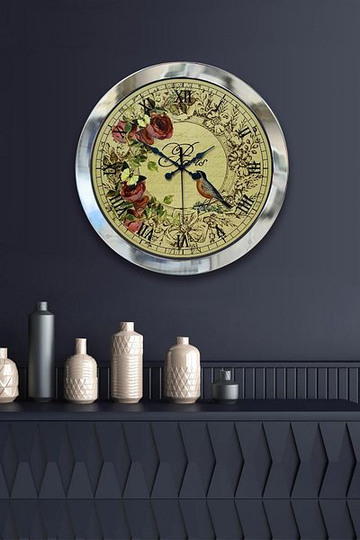 Kasva Concept Gift 36 cm Chrome Metal Paris Wall Clock