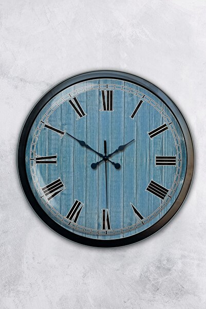 AİB STORE هدية ساعة حائط ميلانو 2 معدن أسود مقاس 40 سم