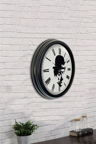 Kasva Concept Gift 40 cm Black Metal Charli Coupling Wall Clock