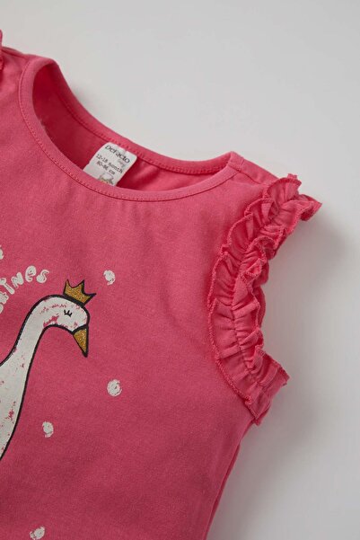 DeFacto Kız Bebek Kuğu Baskılı Kolsuz Pamuklu Atlet