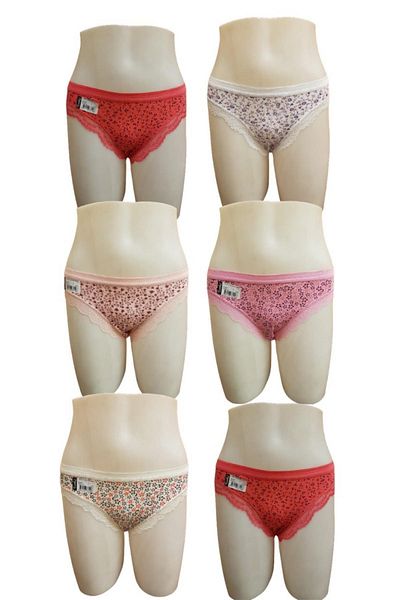 Tutku Pachet de 12 chiloți de bikini pentru femei, cu model mixt din dantelă
