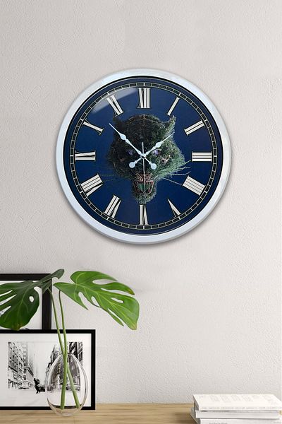 Kasva Concept 40 cm White Metal Wild Nature Wall Clock