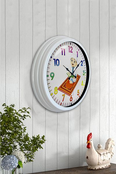 Kasva Concept 40 cm White Metal Children's Room Wall Clock