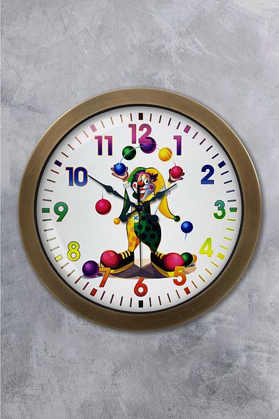 Kasva Concept 36 cm Tumbled Metal Clown Wall Clock