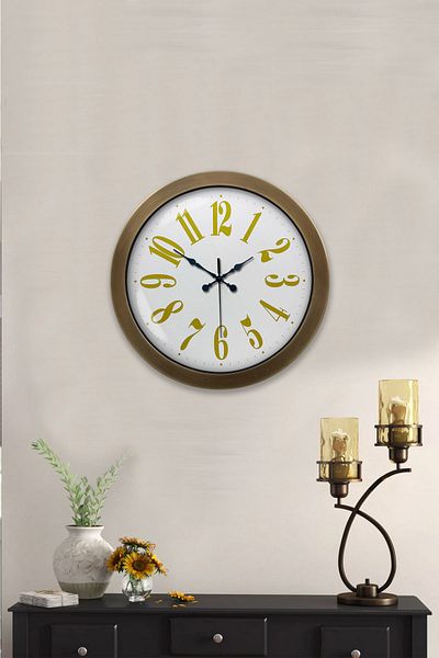 Kasva Concept 36 cm Antique Metal Roman Numeral Wall Clock
