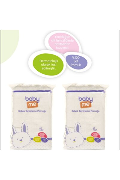 Baby Memory Baby&me Bebek Bakım Ve Temizleme Pamuğu 6 X 60 Adet %100 Doğal Içerikli