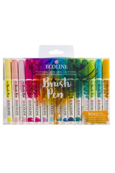 Talens Ecoline Brush Pen Brush Tip Pen Set 30 Colors