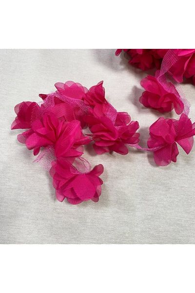 Aker Hediyelik Φούξια λέιζερ τριαντάφυλλο 1m Laser Cut Rose Στολίδι Υλικό Συσκευασίας 12 τμχ Οργάντζα Ύφασμα Τεχνητά Λουλούδια