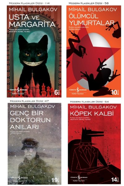 TÜRKİYE İŞ BANKASI KÜLTÜR YAYINLARI Mihail Bulgakov 4 Book Set Türkiye Iş Ban...