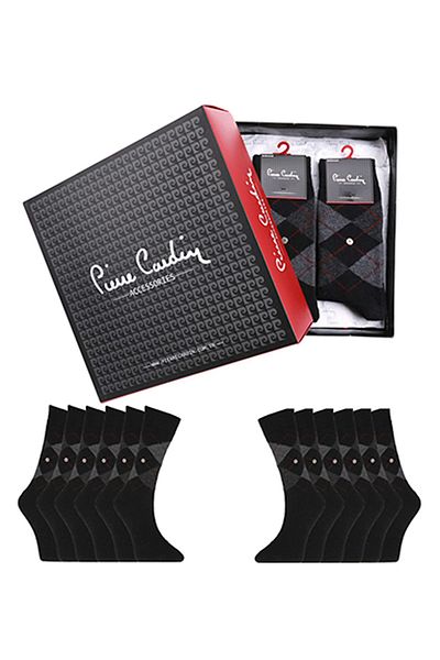 Pierre Cardin Ανδρικές γκρι κάλτσες Pierre Cardin μάλλινες 12 πακέτο 501