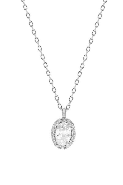 Glorria Kadın Gümüş Oval Anturaj Kolye EG0378