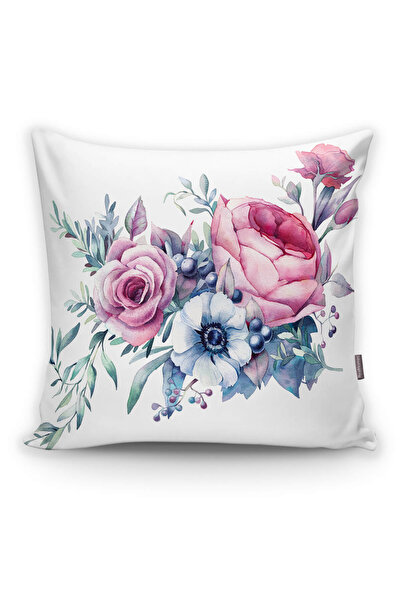 Realhomes غطاء وسادة مطبوع رقميًا بتصميم زهور من ليفينس