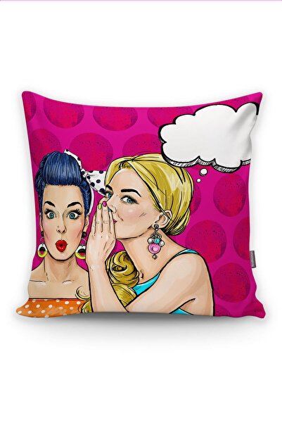 Realhomes Fashion Girl Dijital Baskılı Modern Yastık Kırlent Kılıfı