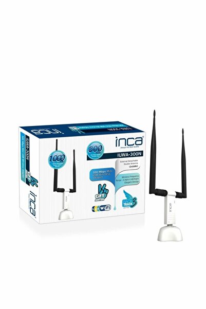 Inca IUWA-300N Wifi Anten 300MBPS 11N 10 DBİ ÇİFT ANTEN WİRELESS ADAPTÖR