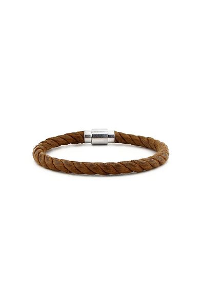 Solfera Men's Tan Brown Magnetic Clip Rope Bracelet BT418