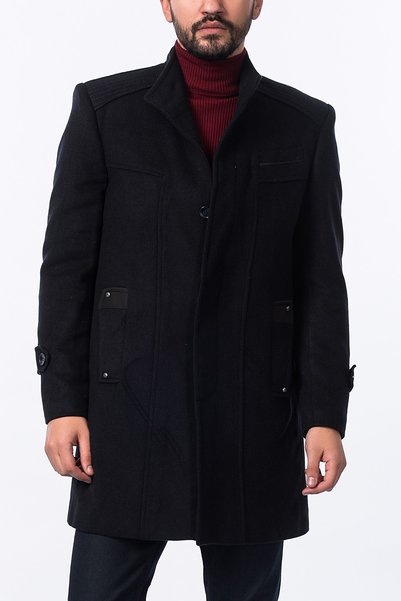 Dewberry Ανδρικό παλτό Navy Blue με σχέδιο1020001P8308