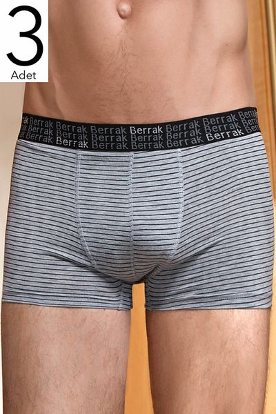 Berrak Ανδρικό γκρι 3 πακέτο Lycra Boxer ELF568BER44753