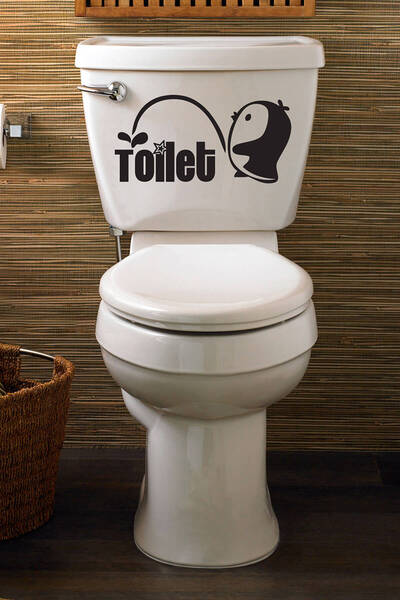 Tilki Dünyası لطيف البطريق مقعد المرحاض وملصق الحمام