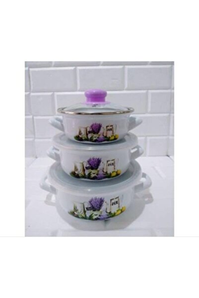 ALEV طقم أواني طهي مكون من 3 قطع من المينا