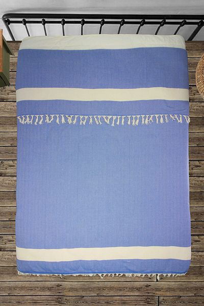 Bedinn Peshtemal Pique Fish Back Blue