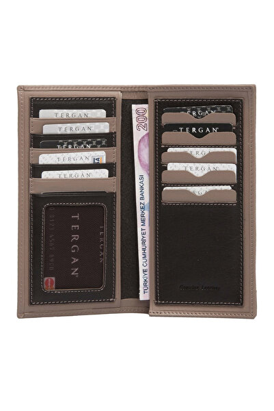 Tergan Ανδρικό πορτοφόλι από γνήσιο δέρμα καφέ S1CE00001610