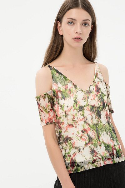 Koton Women's Green Patterned Blouse