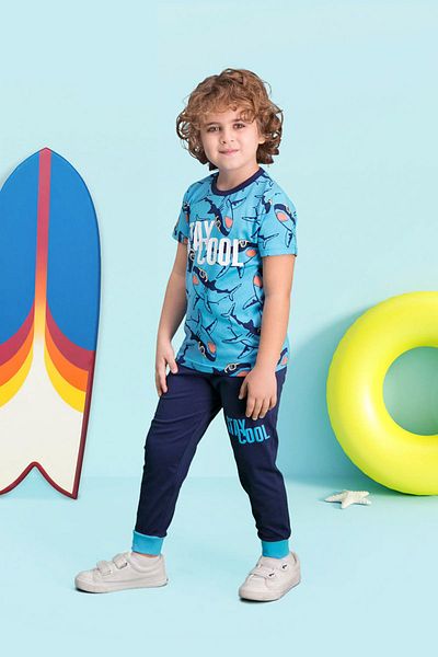 ROLY POLY Stay Cool Turquoise Boy's Pajama Set