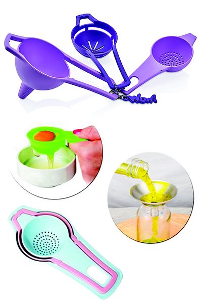 Buffer 3-Piece Practical Strainer Funnel Set